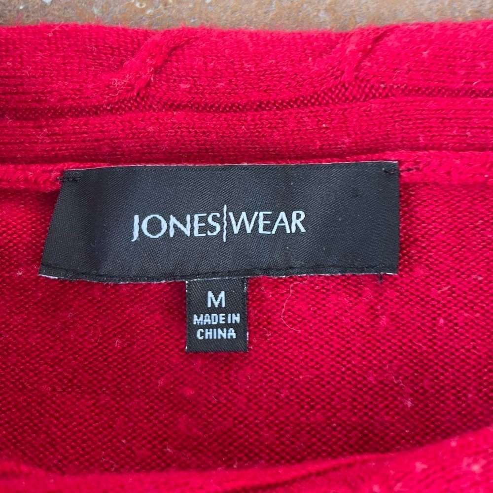 Vintage Red Jones Wear sweater with mock neck and balloon sleeves sz m - Picture 5 of 6